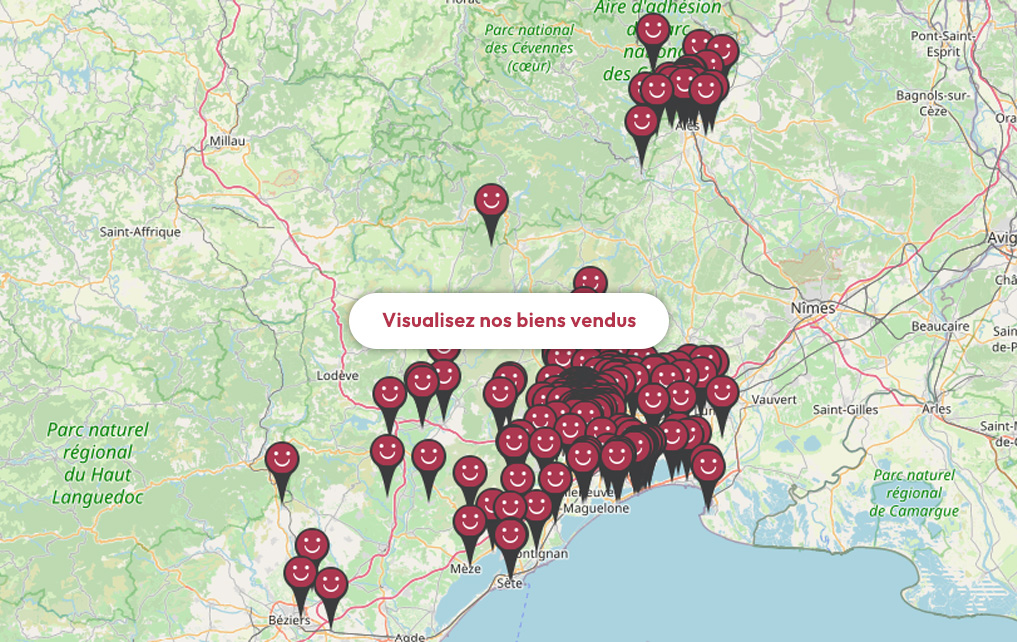 Carte des biens vendus